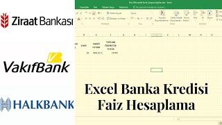 Excel Yıllık ve Aylık Banka Kredi Faizi Kredi Tutarı Kredi Taksiti Nasıl Hesaplanır ?