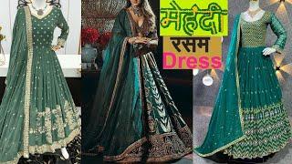 Mehendi function dress idea 2024  Mehndi Ceremony Outfit  Green dress  Mehndi  Rasam #fashion