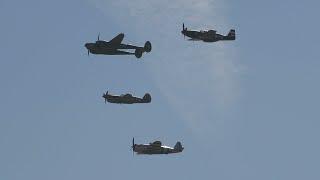 Warbirds. P-47 P-40 P-38 and P-51. Capital Airshow. 2023. Sunday. 4K 60fps.