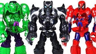 Black Panther Mech Crush the dinosaurs and help Hulk Spider Man - DuDuPopTOY