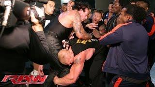 The brawl between Brock Lesnar and The Undertaker spills backstage Raw July 20 2015