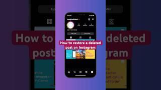 How to restore a deleted Instagram post #tutorial #shorts #instagramtutorial