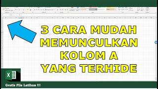 3 Cara Mudah Memunculkan Kolom A Yang TerhideTersembunyi di Excel