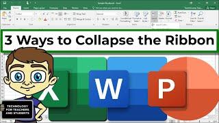 Collapse and Expand the Ribbon in Microsoft Excel Word and PowerPoint