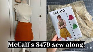 McCall’s 8479 sew along View A  how to sew a wrap skirt step by step tutorial