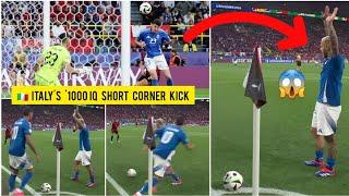  Italys 1000 IQ short corner kick routine vs Albania to equalize with Alessandro Bastonis goal