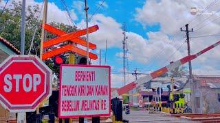 rambu stop & silang datar double track baru sirine unik mirip damkar perlintasan kereta api bayem