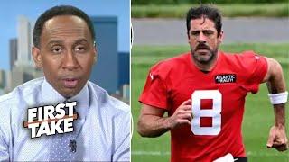 FIRST TAKE  Stephen A. Smith GOES CRAZY to Aaron Rodgers absent from Jets mandatory minicamp