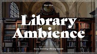 Reference Library Ambience with Rain Sounds for Study  Relaxing Library Sounds