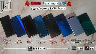 S10 5G vs Nova 5 Pro vs K20 Pro vs Mi 9 vs Z6 Pro vs Axon 10 Pro vs 1+7 Pro vs RM3 AnTuTu Bench Test