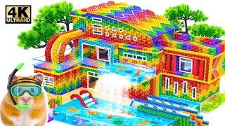 DIY Build Luxury Villa With Water Fall And 2 Storey Swimming Pools From Magnetic Balls ASMR