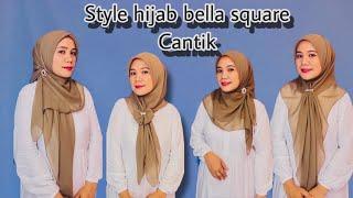 Tutorial hijab bella square untuk kerja & jalan#subscribe #hijabstyle #style #hijab