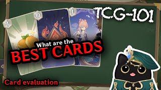 What are the BEST CARDS? Card evaluation  Invokation Akademy TCG-101  Genshin Impact TCG