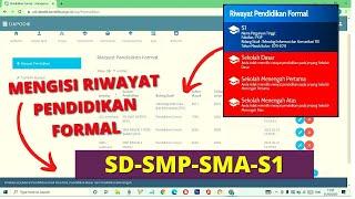 Cara Mengisi Riwayat Pendidikan Formal SD - S1 Melalui PTK DATADIK