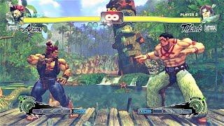 Akuma vs Thunder Hawk Hardest AI - Ultra Street Fighter IV