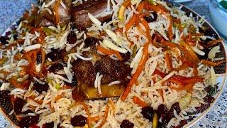 قابلی پلو وطنی با گوشت گوسفند خوشمزه Qabeli Palao Afghani with lamb Recipe