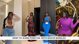 How to Sleek ponytail with weave bundles - 100% Human Hair Bundles Ft. Elfinhair