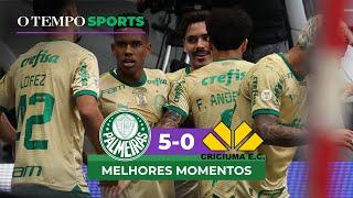 PALMEIRAS 5 x 0 CRICIÚMA - Veja os GOLS da partida pelo Campeonato Brasileiro