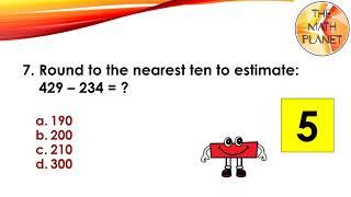 Math Quiz Estimate Differences 10 Quiz Questions and Answers  Grade 3