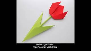 Как сделать тюльпан в технике оригами