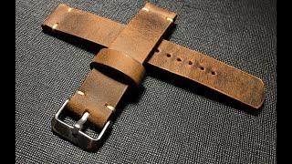 Making a leather watch strap  Leather watch band  Handmade craft  Leather Craft