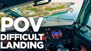 Pilots POV  Boeing 737 landing in Funchal Madeira Airport LPMA