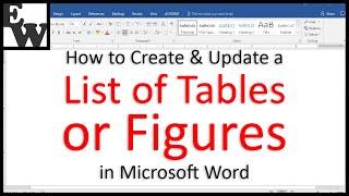 How to Create and Update a List of Tables or Figures in Microsoft Word