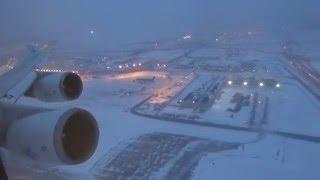 KLM 747-400 - OHare to Amsterdam Takeoff After Snow Storm