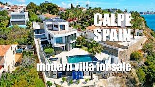 Modern villa for sale in Calpe Spain. Real Estate in Spain on the 1st line from the sea