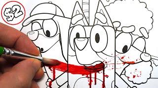 HORROR Artist vs $2 BLUEY Colouring Book