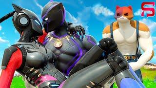 BLACK PANTHER KISSES MEOWSCLES GIRLFRIEND....  Fortnite  