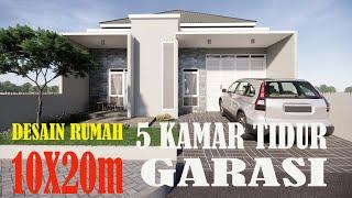 Gambar rencana Rumah 10mx20m - 5 Ruang tidur