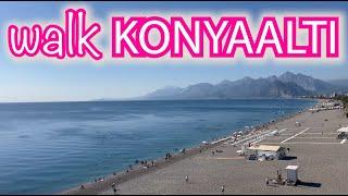 Walk in Konyaaltı Street and Beach in Antalya Turkiye   Autumn  2022