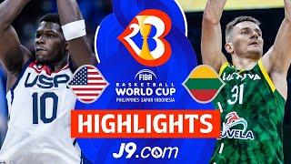 USA  vs Lithuania   J9 Highlights  FIBA Basketball World Cup 2023