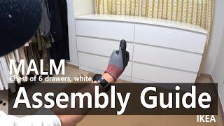 IKEA ASSEMBLY GUIDE - MALM Chest of 6 drawers white