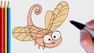 fast-version How to Draw Cute DragonFly  Step by Step Tutorial For Kids