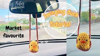 Crochet Car HangerMirror Pendant   Duck Swinging Car Accessories  Easy Tutorial