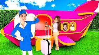 Nastya show Mia and Artem the Safety Rules on board the Airplane