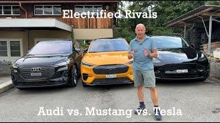 Which is the best compact electric SUV Audi Q4 vs. Ford Mustang Mach-E vs. Tesla Y