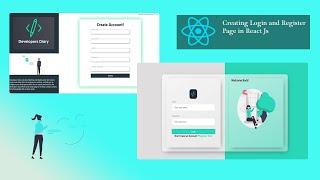 Creating Login and Register Page Design in React Js Router  tutorial   Developers Diary