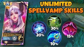 TRY THIS ALICE + ALL MAGIC LIFESTEAL BUILD = IMMORTAL │ ALICE GAMEPLAY-MLBB