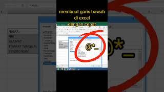 membuat garis bawah di excel dengan cepat #shorts #excelpemula #garisbawah