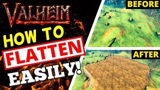 Valheim - How To Flatten Land Tutorial. EASY + FAST