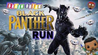 Black Panther Fun Run   Wakanda Forever Brain Break  Kids Movement Activity  PhonicsMan Fitness