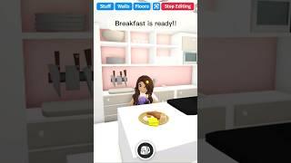 Making BREAKFAST in Adopt me  #roblox #speedbuild #croissant #food