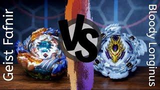 Geist Fafnir .8E.Ab vs Bloody Longinus .13.Jl  on Real Life Beyblade Stadium