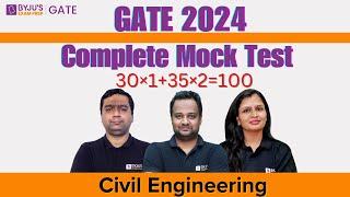 GATE 2024  Civil Engineering  Complete Mock Test  BYJUS GATE