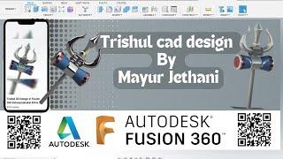 Bholenath Trishul design in fusion 360  Mayur Jethani