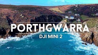 Porthgwarra in February  Cornwall UK  DJI Mini 2 4k Re-upload