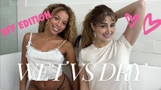 Transparent Wet vs Dry Challenge- Petite Best Friend Edition  Sheer Clothing with @CamilaaElle 